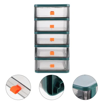 5-слойный ящик для хранения, ящик-органайзер, контейнер для хранения, кейс с прозрачным ящиком, настольный стационарный органайзер, многослойный