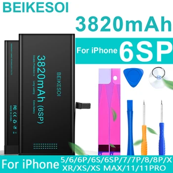 BEIKESOI Оригинальная Замена Аккумуляторной Батареи Высокой Емкости для iPhone 6 6SP 7 8 Plus X XR XS Max 11 12 13 Mini Для Мобильного Телефона