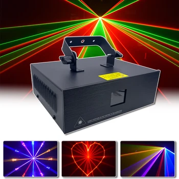 YUER 2W RGB Анимационный Лазерный Луч 25Kpps Сканирование DMX512 Управление Музыкой DJ Дискотека Домашняя Вечеринка Бар Лазерный Проектор Оборудование