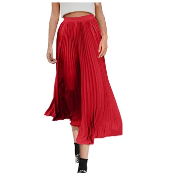 Женская модная свободная повседневная пляжная юбка на молнии, однотонная плиссированная юбка-полукомбинезон, юбки Kawaii Для женщин, мини-юбка Y2k