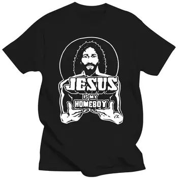Мужская одежда Оригинальная черная футболка Jesus Is My Homeboy в стиле харадзюку