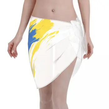 Сексуальные женщины, Флаг Украины, Украинская Нация, Парео из полиэстера, купальники, юбка, бикини, пляжное платье