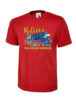 Футболка Believe The Polar Express С Рождеством Христовым, Забавные Рождественские Зимние Праздничные Топы