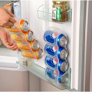Ящик для хранения банок с пивом, колой и газировкой, Кухонный Холодильник, держатель для бутылок с напитками, Органайзер для хранения холодильников, Стеллаж для хранения холодильников