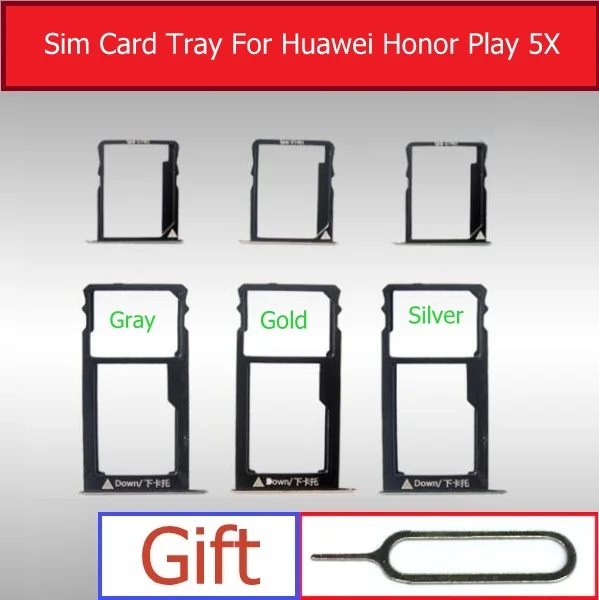 1 установка Вверх и Вниз Держателя Лотка для Micro SD + Sim-карт Для Huawei Honor Play 5X KIW-TL00H TL00 L23 CL00 AL10 UL00/Glory 5x Слот Для карт памяти